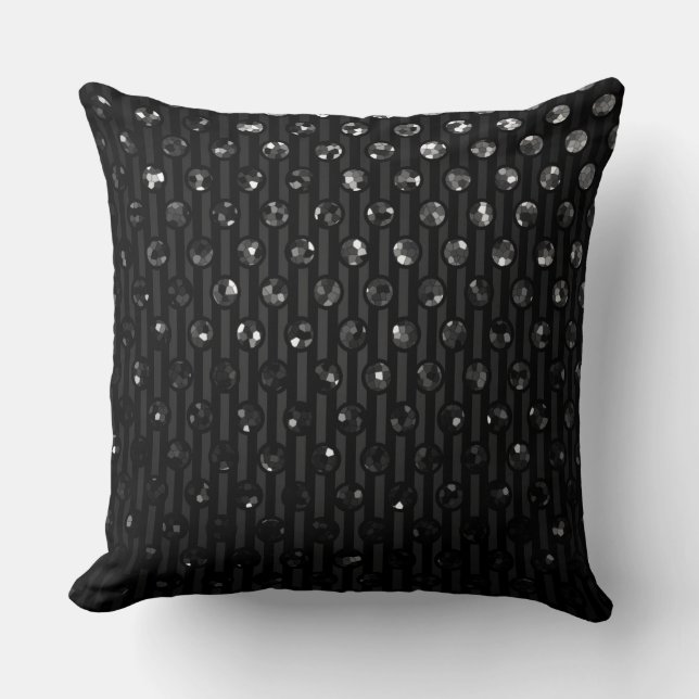 Pillow Black Sparkley Jewels Kussen (Voorkant)