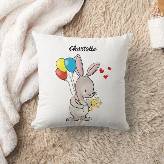 Pillow "Bunny with Balloons" Kussen (Deken)