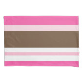 Pillow Case Brown & Pink Stripe Kussensloop (Voorkant)