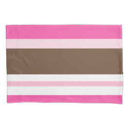 Pillow Case Brown & Pink Stripe Kussensloop
