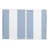 Pillow Case Stripe Square White and Blue Kussensloop (Achterkant)