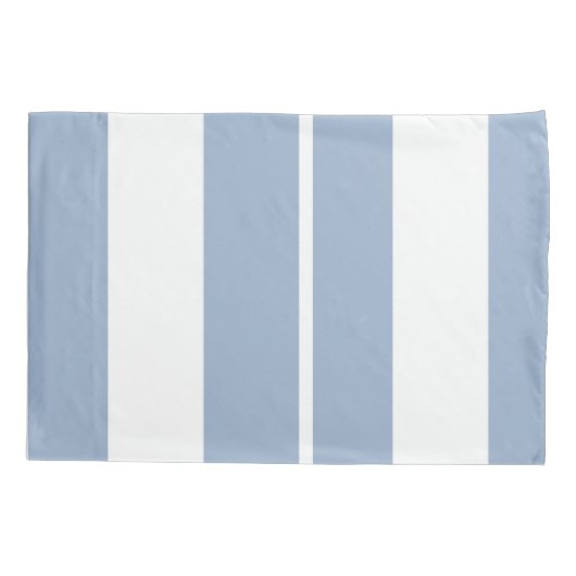 Pillow Case Stripe Square White and Blue Kussensloop (Achterkant)