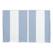 Pillow Case Stripe Square White and Blue Kussensloop (Voorkant)