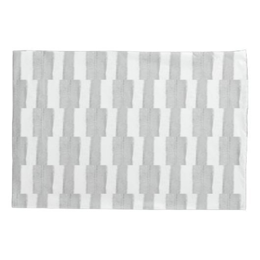 Pillow Case Stripe White and Grey Kussensloop (Achterkant)