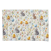 Pillow Cases – Bunnies, Eggs, Chicks & Spring Deco Kussensloop (Voorkant-Links)