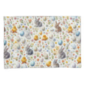 Pillow Cases – Bunnies, Eggs, Chicks & Spring Deco Kussensloop (Voorkant-Rechts)