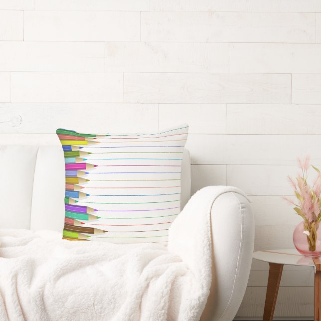 Pillow - Colour Pencil lijnen Kussen (Bank)