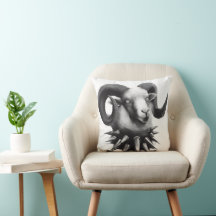 Pillow Cushion gothic Goat Art beroemd gemaakt doo