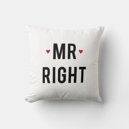Pillow de juiste tekst met rode harten kussen (Voorkant)