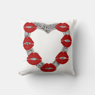Pillow Diamond Heart met Kisses Kussen
