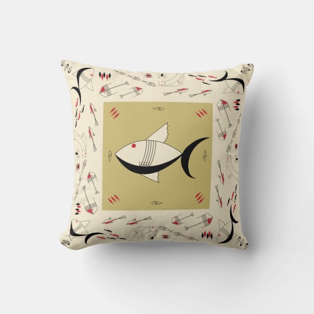 Pillow FABULOUS 1950s FISH Retro  200COLORS Kussen (Voorkant)
