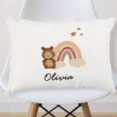 pillow featuring a custom bear design accent kussen