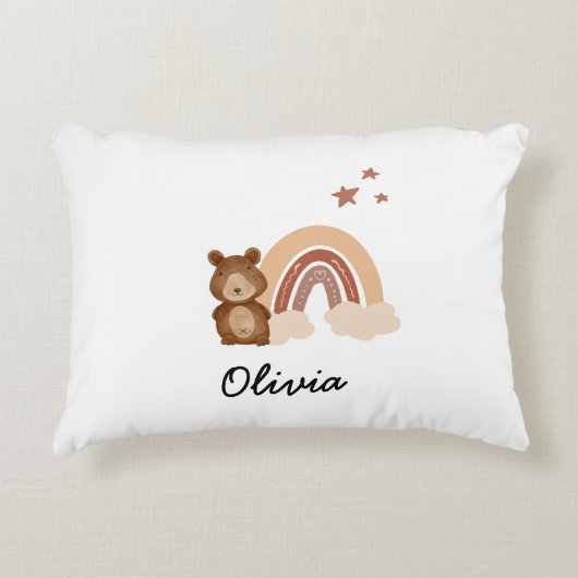 pillow featuring a custom bear design accent kussen (Voorkant)