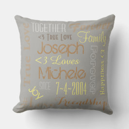 Pillow Forever Love Persoonlijke namen en datum Kussen