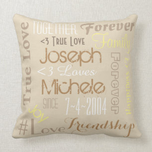 Pillow Forever Love Persoonlijke namen en datum Kussen