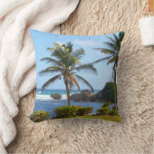 Pillow, fotografie, Barbados, oceaan, palmboom Kussen (Deken)