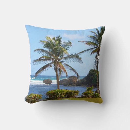 Pillow, fotografie, Barbados, oceaan, palmboom Kussen (Voorkant)