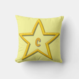 Pillow - Gold Star met Initiaal Kussen