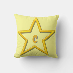 Pillow - Gold Star met Initiaal Kussen