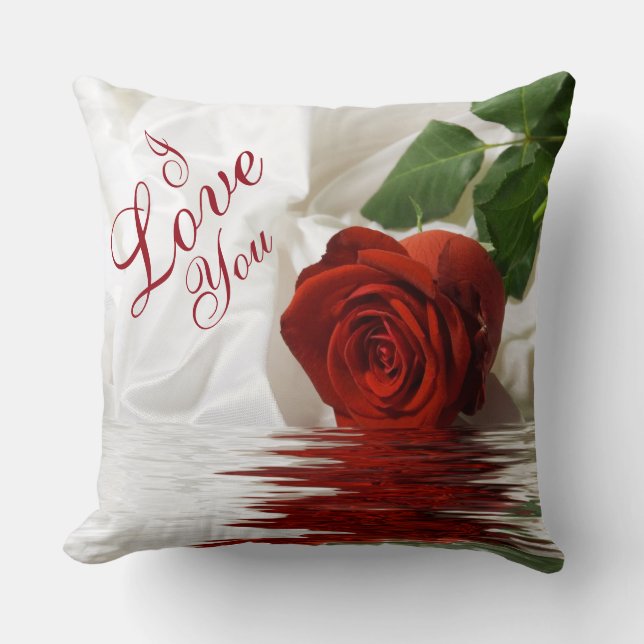 Pillow Grade A Cotton Sierkussen/Red Rose Kussen (Voorkant)