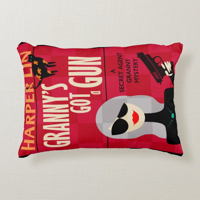 PILLOW Granny heeft een Pistool Harper LinBook Hoe Accent Kussen (Voorkant)