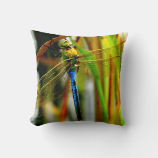 Pillow Green en blauwgroen blauw libellen, groene Kussen