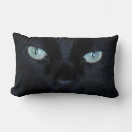 Pillow - Green Eyes of Black Cat Kussen