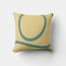 Pillow – Green Lines on Yellow Kussen