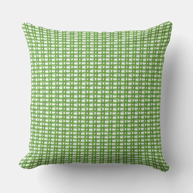 Pillow - Green Loose Weave Pattern Buitenkussen (Voorkant)