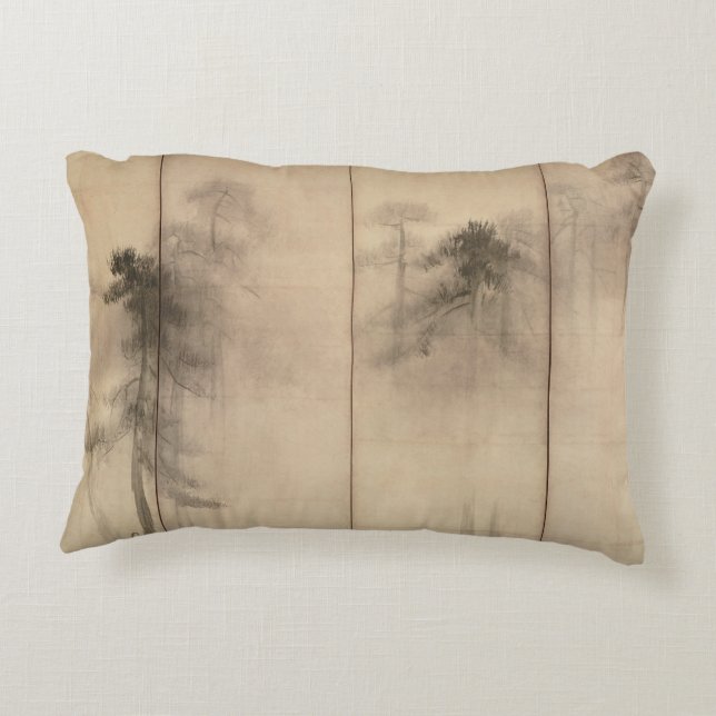 Pillow Hasegawa Tohaku Pine Trees 16de Japans Decoratief Kussen (Achterkant)