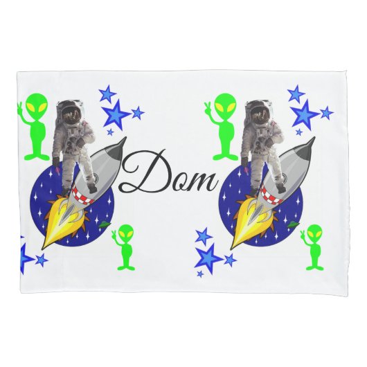 Pillow Hoesje Astronaut Spaceship Kussensloop (Voorkant)