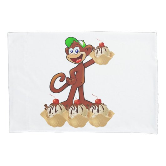 Pillow Hoesje Banana Split Monkey Kussensloop (Voorkant)
