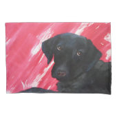Pillow-hoesje, Black lab Kussensloop (Voorkant)