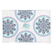 Pillow Hoesje Blue Elephant Mandala Kussensloop (Voorkant)