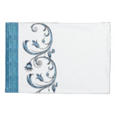 Pillow Hoesje Blue Floral Kussensloop (Achterkant)