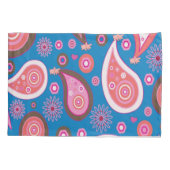 Pillow Hoesje Blue Pink Paisley Kussensloop (Achterkant)