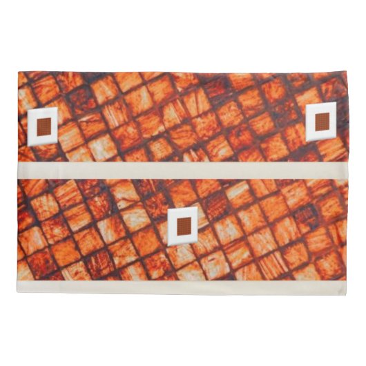 Pillow Hoesje Brick Oranje Abstract Kussensloop (Achterkant)