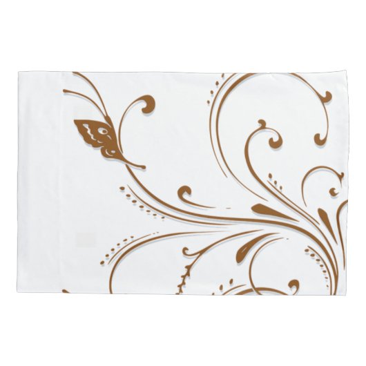 Pillow Hoesje Brown Floral Kussensloop (Achterkant)