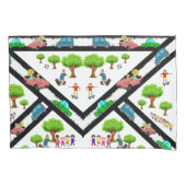 Pillow Hoesje Cars Dogs Kinder Park Trees Kussensloop (Voorkant)