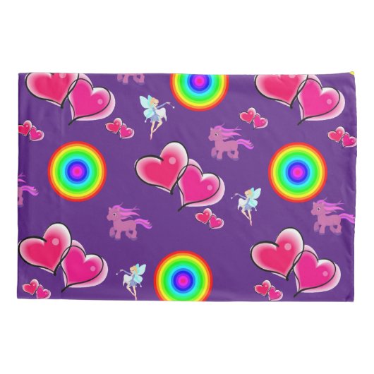 Pillow Hoesje Fairy Dreams Paars Kussensloop (Achterkant)