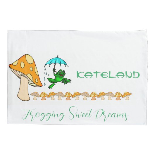 Pillow Hoesje Frogging Sweet Dreams Mushroom Kussensloop (Achterkant)