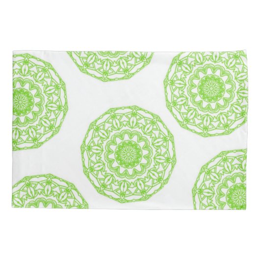 Pillow Hoesje Green Mandala Kussensloop (Achterkant)