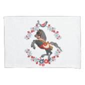 Pillow Hoesje Horse Floral Kussensloop (Voorkant)