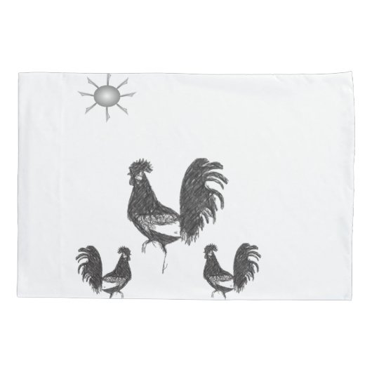 Pillow Hoesje Rooster Kussensloop (Achterkant)