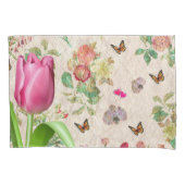 Pillow Hoesje roze tulpvlinder Kussensloop (Voorkant)