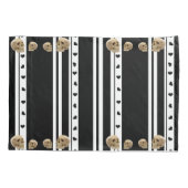 Pillow Hoesje Skulls Black Hearts White Stripe Kussensloop (Achterkant)