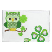Pillow Hoesje St. Patrick's Day Owl Kussensloop (Achterkant)