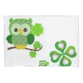 Pillow Hoesje St. Patrick's Day Owl Kussensloop (Voorkant)
