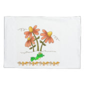 Pillow Hoesje White Frog Mushroom Floral Kussensloop (Achterkant)