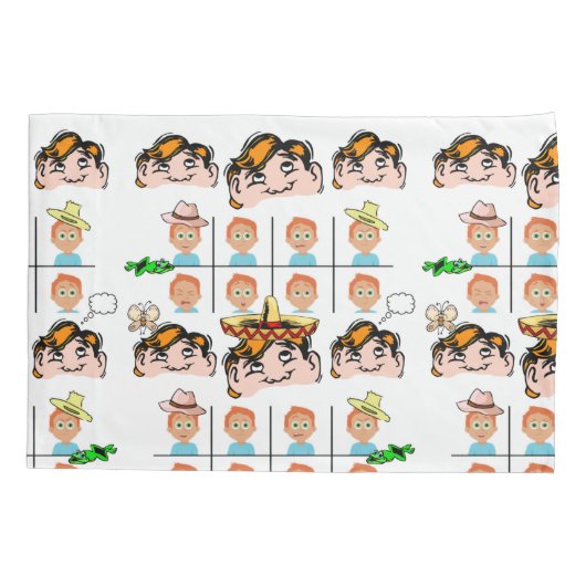 Pillow Hoesje White Funny Facs Expressions Kussensloop (Achterkant)